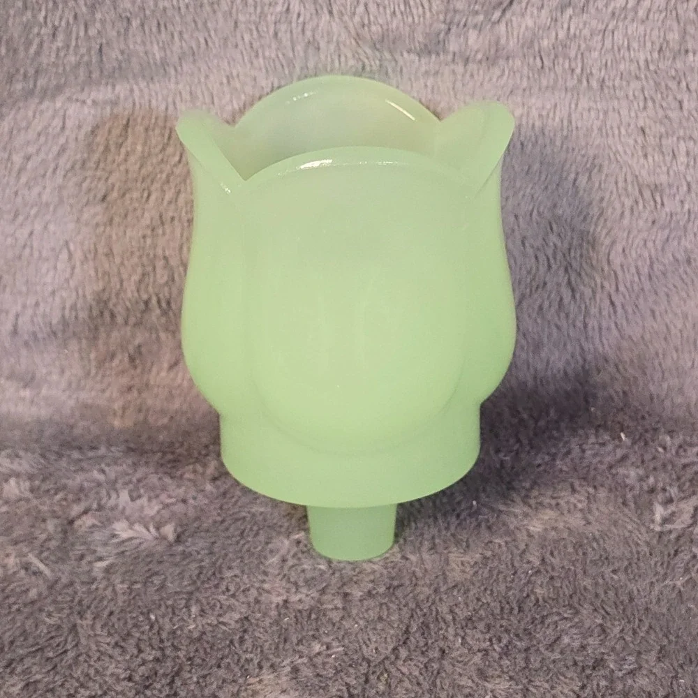 Vintage Jadeite Tulip Votive Candle Holders With Peg Base Set Of Two